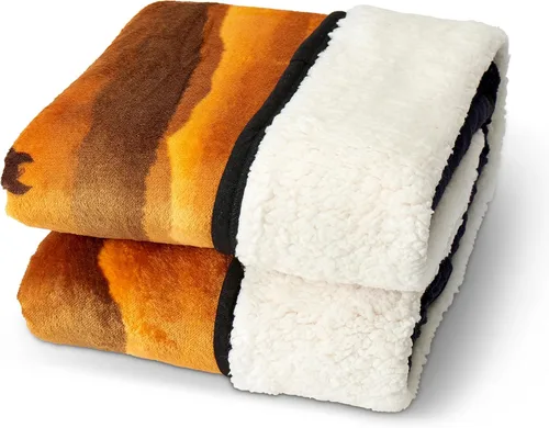 Vista 2 de Northwest Yellowstone - Manta Sherpa de seda táctil, 60 x 80 pulgadas, caballos salvajes