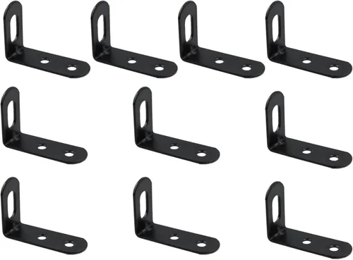 Vista 15 de KUMGROT 20 soportes de expansión de mesa ajustables en ángulo recto ranurados, sujetadores de esquina de hierro fundido de 0.98 pulgadas para mesas