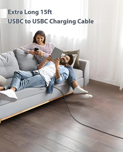 Vista 56 de Dasku iPhone 17 USB C a USB C de carga rápida, 60 W (3.1 A), paquete de 2 cables cargador de carga de 3 pies tipo C para iPhone 17/16/15/15 Plus/15
