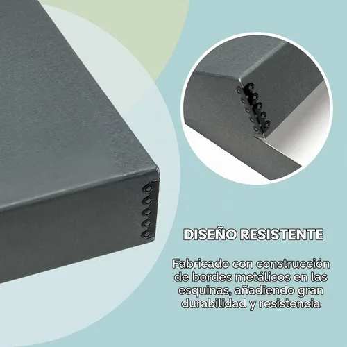 Vista 8 de Golden State Art, Caja de almacenamiento de archivos frontal caída, gris