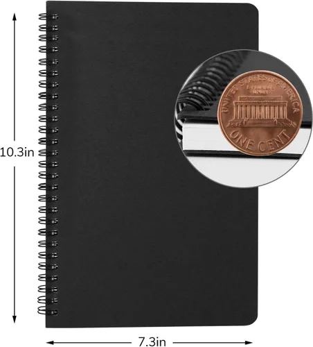 Vista 2 de EUSOAR Cuaderno rayado en espiral, paquete de 3 cuadernos B5 de 7.3 x 10.2 pulgadas, 120 páginas, tapa dura, a rayas, cuaderno de escritura, diario