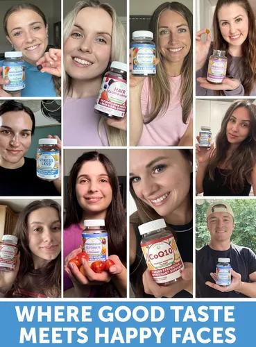 Vista 4 de Lunakai Paquete de gomitas de apoyo para la menopausia fabricadas en Estados Unidos + glicinato de magnesio + L-teanina – 2 fórmulas de gomitas