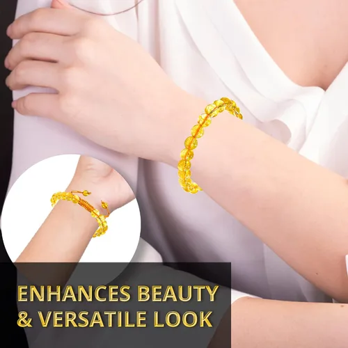 Vista 13 de Adjustable Crystal Bracelet – Gemstone Bead Bracelet with Adjustable Macrame String – Chic Gemstone Bracelet for Men and Women – 8mm Round Healing
