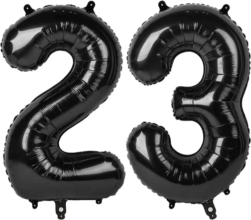Vista 215 de Globos con números de 40 pulgadas, color negro, para decoraciones de cumpleaños de 10 a 100 años Jumbo 40In & Vibrant Color, With Hanging Holes