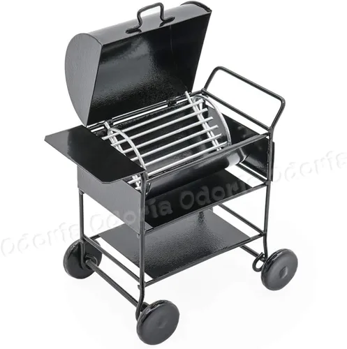 Vista 3 de Odoria 1/12 Parrilla de barbacoa en miniatura Accesorios para exteriores