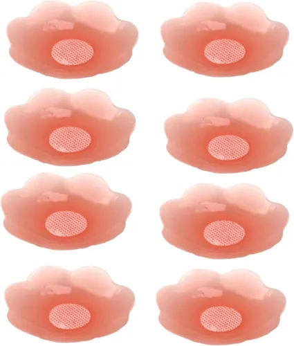 Vista 10 de ICEGIA Fundas para pezones para mujer, impermeables, reutilizables, ultra finas y adhesivas de silicona para pezones, pétalos