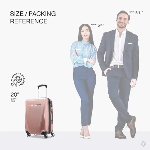 Vista 2 de Samsonite Winfield 3 DLX Hardside - Equipaje expandible con ruedas, Rosa), 120752-4357