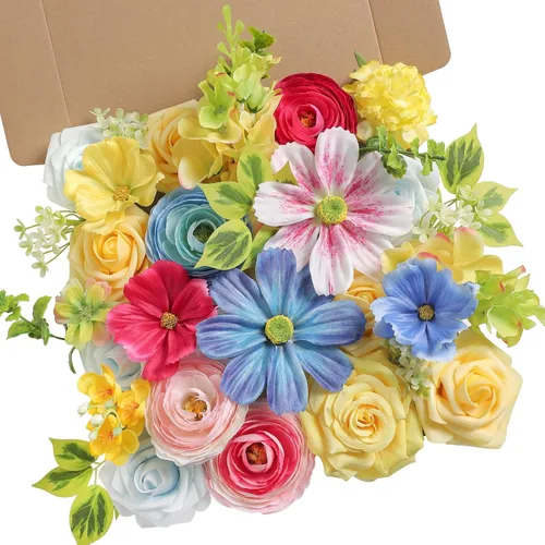 Vista 16 de Serra Flora Caja Combo de Flores Artificiales para Ramos de Boda DIY, Centros de Mesa, Arreglos, Despedida de Soltera, Fiesta, Decoraciones