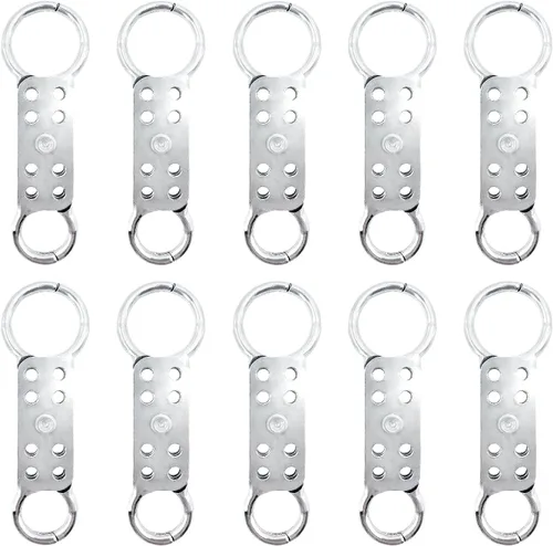 Vista 7 de Lockout Tagout Hasp 5 Pack 6 Agujero Diseño Seguridad Hebilla de Aluminio Bloqueo Azul