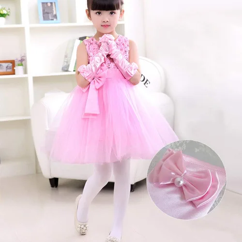 Vista 7 de AUHOKY 4 pares de guantes largos de princesa para niñas pequeñas de 3 a 8 años