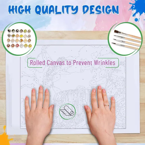 Vista 5 de Ledgebay - Kit de pintura por números DIY para adultos, lienzo sin marco, kit de pintura por números para principiantes a avanzados, los kits Colibrí