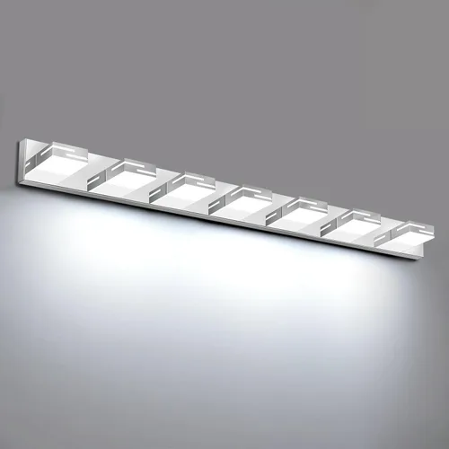 Vista 25 de Lámparas LED modernas para tocador de baño, 2 luces regulables de 15 pulgadas, color negro mate, para accesorios de iluminación de baño sobre