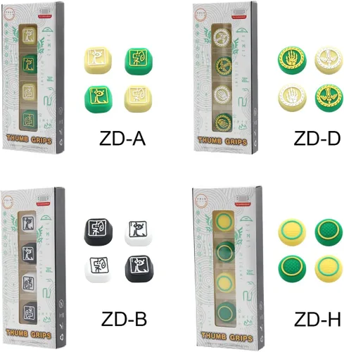 Vista 2 de Tapa de agarre para pulgar compatible con Switch OLEDNSLite Joy-con Controller Funda de silicona suave de Tears of The Kingdom Theme (ZD-A)