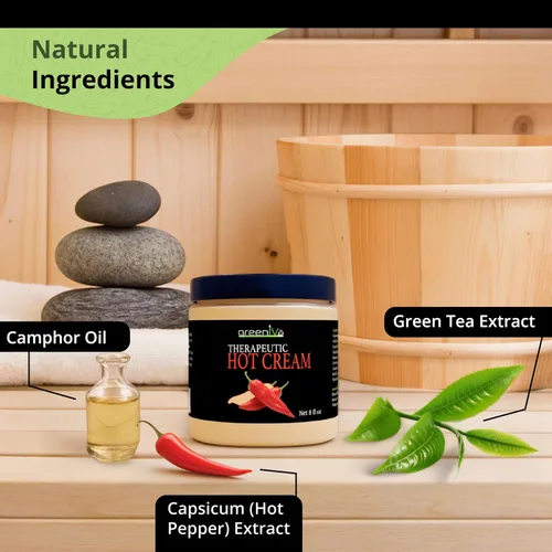 Vista 7 de GreenIVe Loción de masaje de crema caliente para articulaciones músculos y envoltura de estiramiento de la piel, tarro a granel de sensación de frío