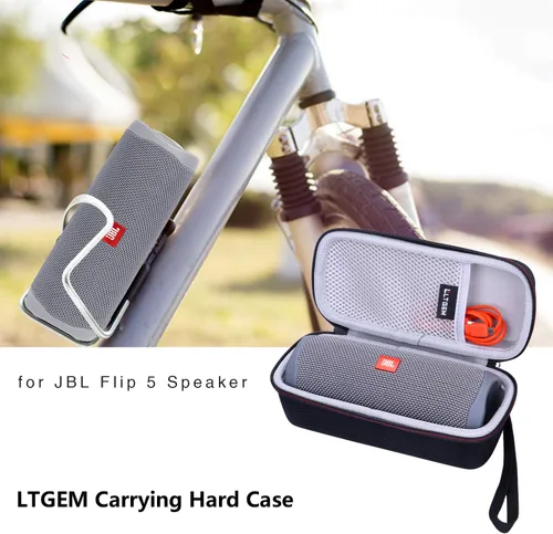 Vista 2 de LTGEM - Funda para altavoz Bluetooth portátil JBL Flip 7/6/5/Grip 1. Negro/Gris