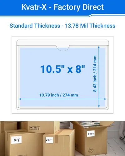 Vista 10 de 30 PCS Clear Self Adhesive Plastic Label Pockets, Top Loading Business & Library Index Card Holders, Peel and Stick Sleeves for Storage Bins, Totes