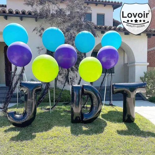 Vista 6 de Lovoir Globos grandes de 40 pulgadas con letras B negras de gran tamaño, globo de helio de aluminio de Mylar para decoración de fiesta