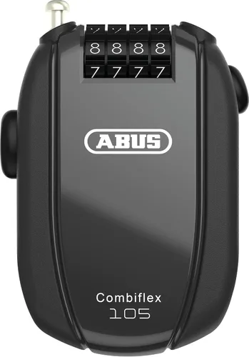 Vista 3 de ABUS Combiflex Cable Lock - Candado para asegurar esquís, casco, cochecito y equipaje - Viaje 65-65 cm de largo - 3 mm de grosor - con código Negro