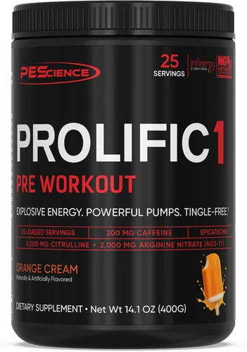 Vista 9 de PEScience Prolific-1 - Polvo de pre-entrenamiento, caramelo rojo Razz, 25