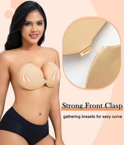 Vista 3 de CYDREAM Sujetador sin tirantes adhesivo adhesivo para mujeres de pecho completo, brasier de silicona invisible push up talla grande para vestido sin