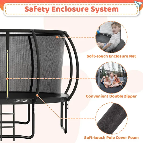 Vista 7 de Zevemomo - Trampolines de 8.0 pies, 10.0 pies, 12.0 pies, 14.0 pies, 16.0 pies, para exteriores, trampolines para niños y adultos, trampolines