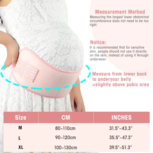 Vista 6 de AKSO MEDICOS Banda de vientre de maternidad para mujeres embarazadas, cinturón de maternidad ajustable, cinturón de soporte para el vientre