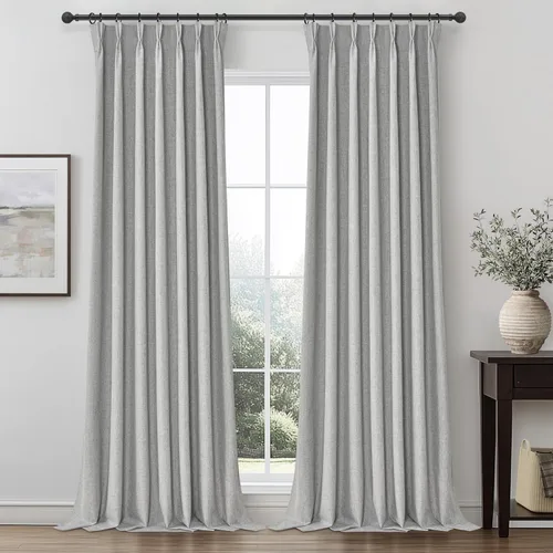 Vista 30 de Cortinas y Drapeados Modernos con Pliegues Pellizco Rosa Bebé de 84 Pulgadas de Largo, Juego de 2 Paneles para Sala de Estar, Cortina de Ventana