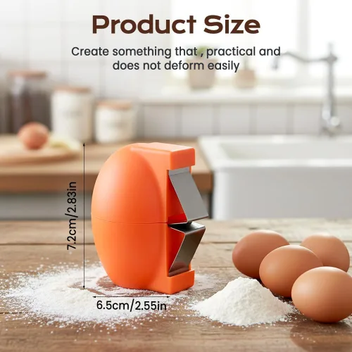 Vista 6 de Abridor de cáscara de huevo, separador de huevos de acero inoxidable para huevos crudos, herramienta de galleta, utensilios de cocina, cortador