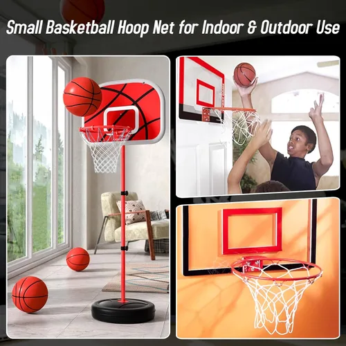 Vista 8 de 8 piezas de mini redes de baloncesto de repuesto para llantas de baloncesto de 8 a 10.25 pulgadas, red de aro de baloncesto pequeña de nailon