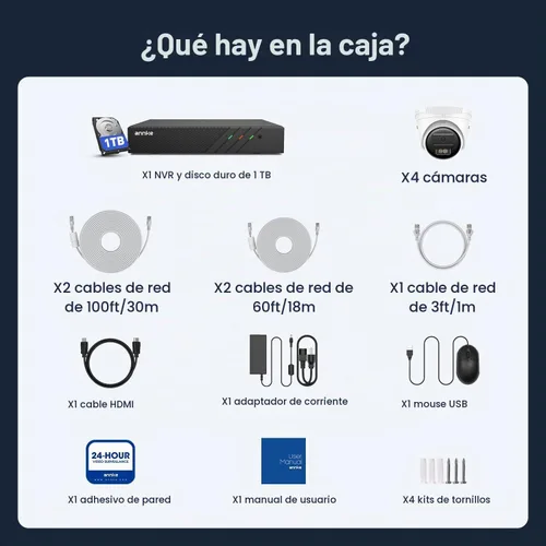 Vista 9 de ANNKE Sistema de cámara de seguridad PoE de 8CH 5MP, 1TB HDD, 4pcs 3K