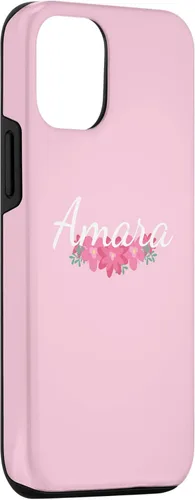 Vista 3 de iPhone 14 Amara - Funda personalizada para teléfono con diseño floral, color rosa