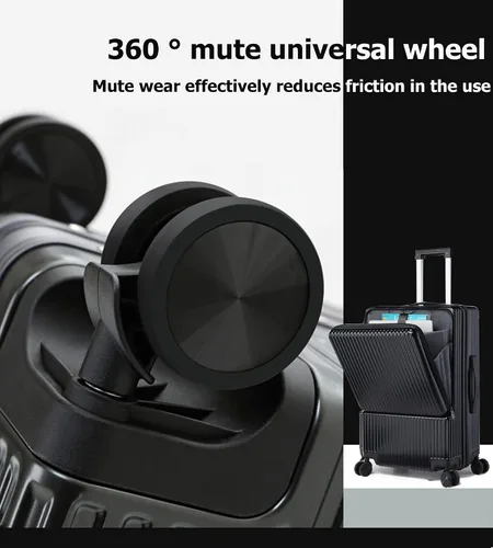 Vista 6 de feilario Equipaje extensible con ruedas giratorias rígidas de 360, maleta de mano ABS impermeable con carga USB y bloqueo TSA para negocios