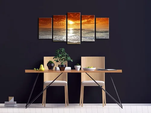 Vista 2 de Wieco Art, 5 paneles con hermosas vistas en alta definición en lienzos estirados y enmarcados. Lienzos de arte moderno de pared para decoración