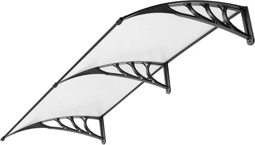 Vista 13 de VivoHome Toldo de policarbonato transparente para puerta o ventana con soporte negro, 40 pulgadas x 40 pulgadas