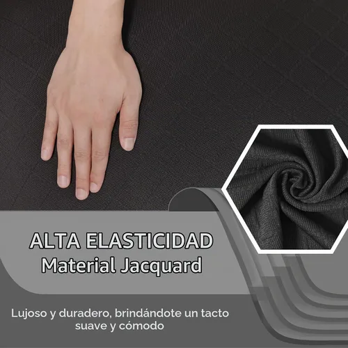 Vista 5 de ULTICOR Fundas para sofá reclinable de 8 piezas con diseño de jacquard cuadrado, fundas elásticas para sofá reclinable de 3 cojines, gruesas, suaves