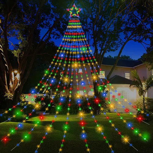 Vista 7 de Onory Guirnalda de luces de Navidad, luces de estrella en cascada para Varios