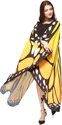 Vista 4 de Butterfly Wings for Women Adult Large Fairy Cape Halloween Dancing Festival Costume