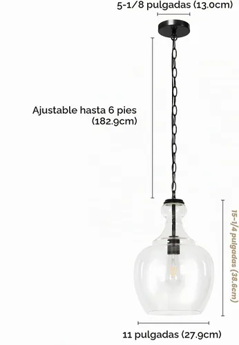 Vista 8 de Henn&Hart Lámpara colgante de 11 pulgadas con cable ajustable de 6 pies Negro