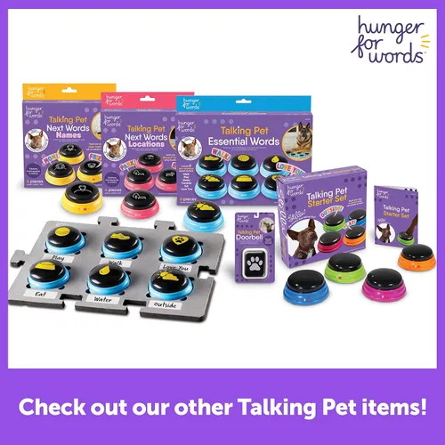 Vista 8 de Hunger For Words Talking Pet Next Words Locations - Juego de 3 botones de voz grabables para perros, botones de comunicación para perros