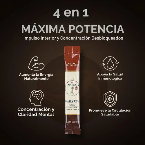 Vista 2 de Barras de extracto líquido de ginseng rojo coreano, 1000 mg, 10 barras