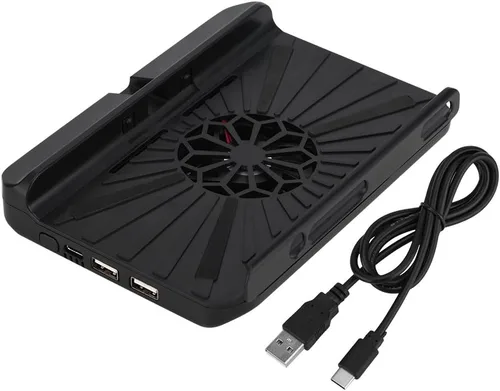 Vista 5 de Acouto Soporte de ventilador de enfriamiento Multi funcional Ventilador Ventilador USB Powered Cooler Pad Negro Laptop Pad