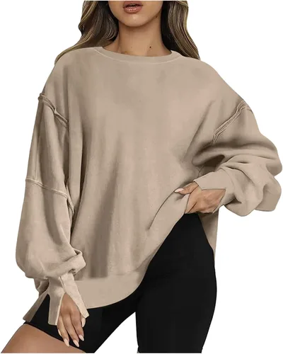 Vista 5 de Sudadera de gran tamaño para mujer, sudaderas de cuello redondo, sudaderas con capucha para otoño, ropa de invierno Y2K a la moda para adolescentes