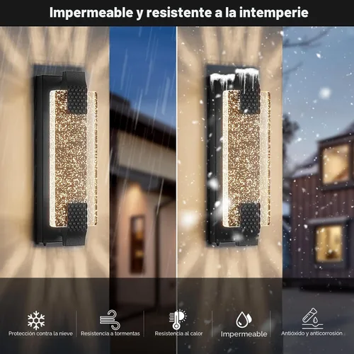 Vista 3 de camuucci Luz para exteriores del anochecer al amanecer, luces LED de porche de 15.7 pulgadas para exteriores, impermeable, moderno, soporte de pared