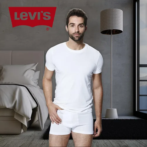 Vista 4 de Levi's Paquete de 4 camisetas ligeras de cuello redondo para hombre, 100% algodón