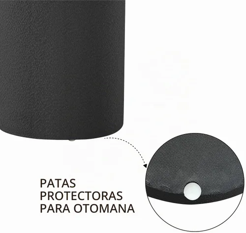 Vista 5 de Get Set Style Otomana Redonda Moderna con Asiento Acolchado Suave, Taburete de Tocador Multifuncional para Maquillaje, Reposapiés Tapizado Taburete