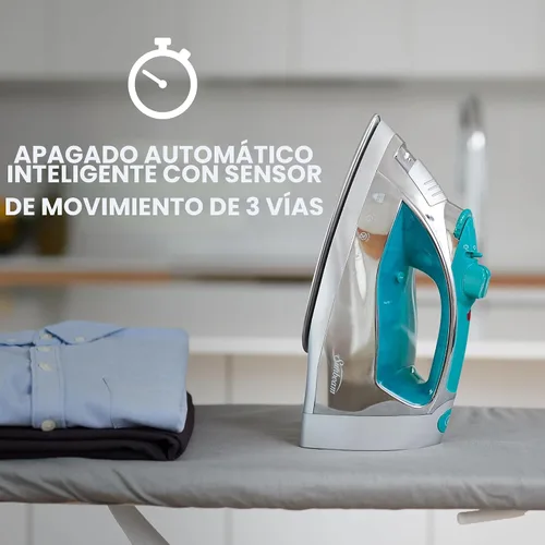 Vista 8 de Plancha de acero inoxidable, antiderrame, no adherente Sunbeam Steam Master GCSBSP-201-000 de 1400 V, grande, control de vapor variable y cable