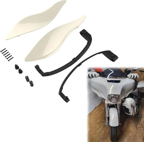 Vista 8 de Moto Onfire Deflectores de aire para motocicleta Whisky ámbar con carenado de murciélago para Electra Glide '14 y más tarde (2 piezas)