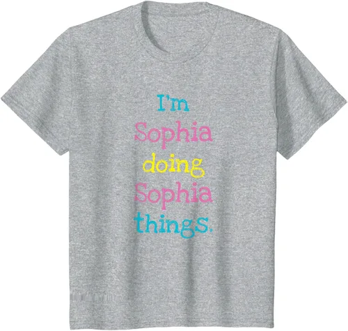 Vista 34 de Sophia - Camiseta con texto personalizado para niñas