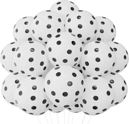 Vista 16 de Juego de 60 globos de látex negros de 12 pulgadas para fiestas Helio redondo para decoraciones de cumpleaños