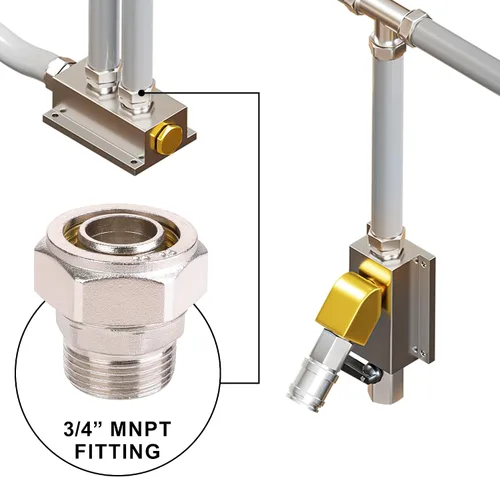 Vista 4 de Tubo de aire recto para sistema de tubería de línea de aire de 3/4 pulgadas con rosca macho NPT de 3/4 pulgadas (paquete de 6)
